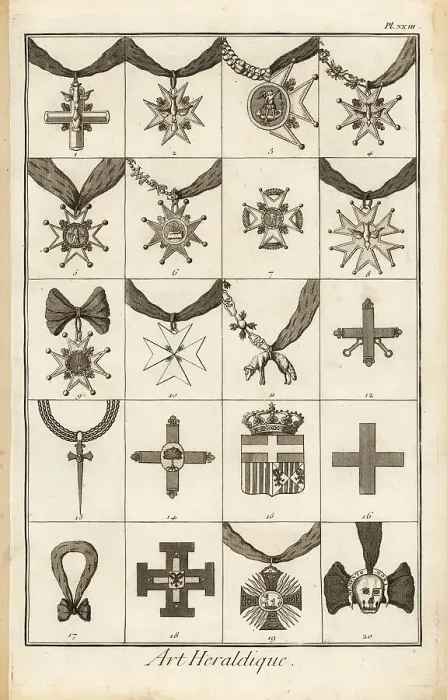 Framed Print : Sash badges of orders of chivalry Framed Print : Sash badges of orders of chivalry