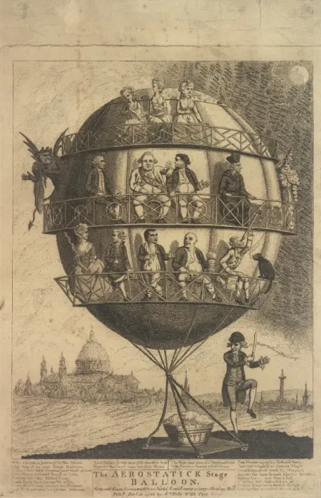 Framed Print : Satirical ballooning cartoon Framed Print : Satirical ballooning cartoon