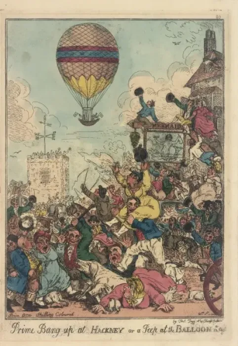 Framed Print : Satirical ballooning cartoon Framed Print : Satirical ballooning cartoon