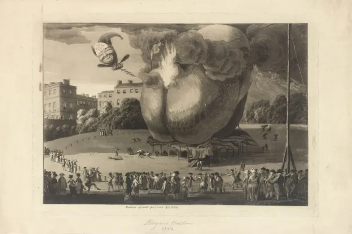 Framed Print : Satirical ballooning cartoon Framed Print : Satirical ballooning cartoon