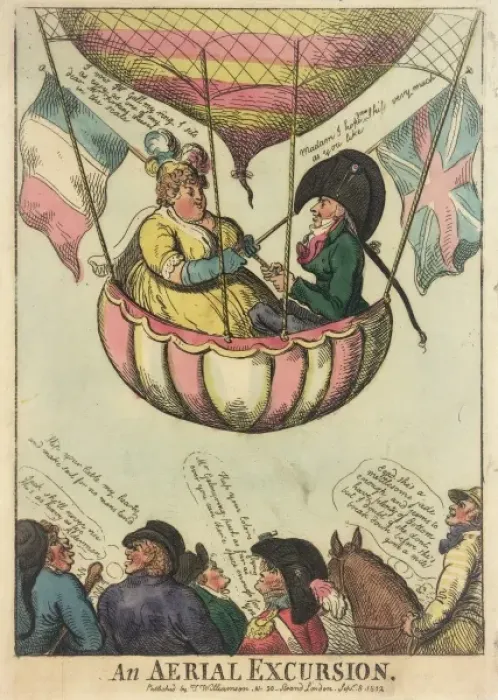 Framed Print : Satirical cartoon, An Aerial Excursion Framed Print : Satirical cartoon, An Aerial Excursion