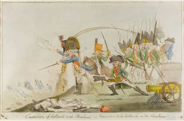 Framed Print : Satirical cartoon, Evacuation of Holland and Brabant Framed Print : Satirical cartoon, Evacuation of Holland and Brabant