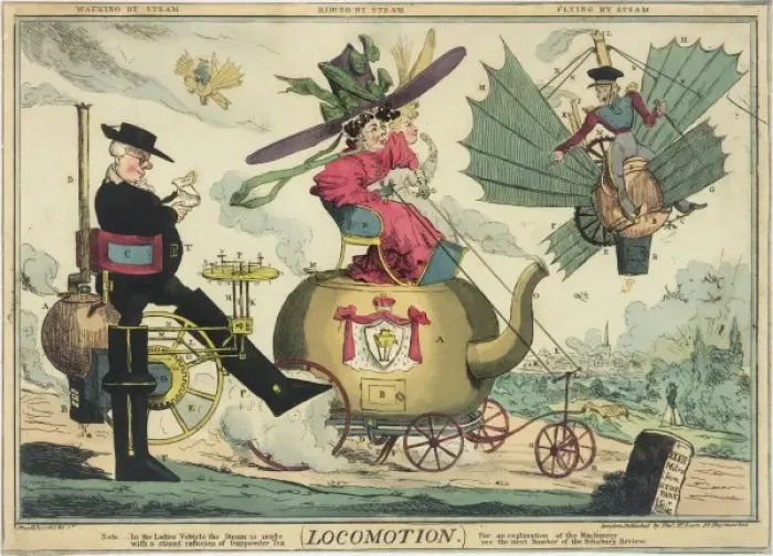 Framed Print : Satirical cartoon, Locomotion Framed Print : Satirical cartoon, Locomotion