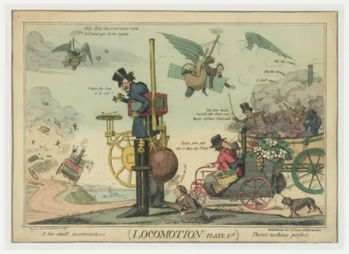 Framed Print : Satirical cartoon, Locomotion Plate 2 Framed Print : Satirical cartoon, Locomotion Plate 2