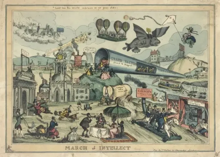 Framed Print : Satirical cartoon, March of Intellect Framed Print : Satirical cartoon, March of Intellect