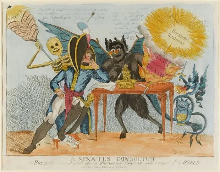 Framed Print : Satirical cartoon, A Senatus Consultum Framed Print : Satirical cartoon, A Senatus Consultum