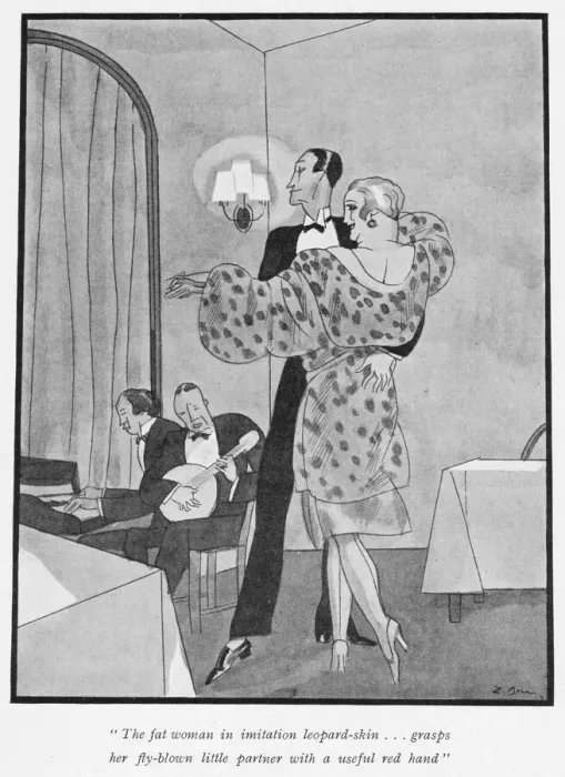 Framed Print : A satrical sketch of a scene in a nightclub, London, 1926