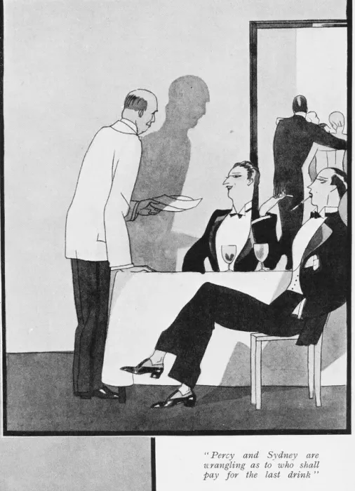Framed Print : A satrical sketch of a scene in a nightclub, London, 1926 Framed Print : A satrical sketch of a scene in a nightclub, London, 1926
