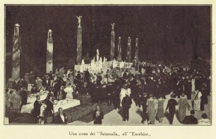 Framed Print : Saturnalia festival or party on the terrace of the Excelsior Framed Print : Saturnalia festival or party on the terrace of the Excelsior
