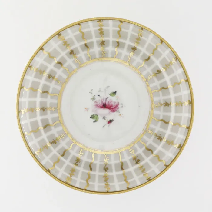 Framed Print : Saucer from a tea service, made from porcelain with a white ground decorated Framed Print : Saucer from a tea service, made from porcelain with a white ground decorated