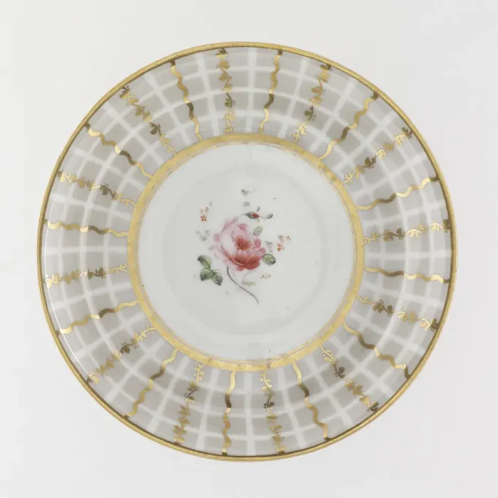 Framed Print : Saucer from a tea service, made from porcelain with a white ground decorated Framed Print : Saucer from a tea service, made from porcelain with a white ground decorated
