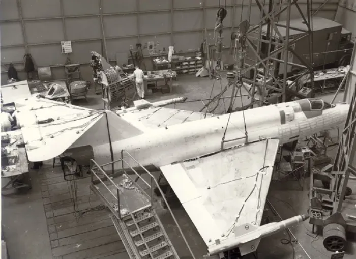 Framed Print : Saunders-Roe SR53 during construction Framed Print : Saunders-Roe SR53 during construction