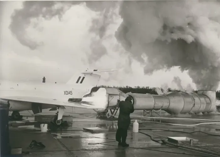 Framed Print : Saunders-Roe SR53, XD145, during a ground test Framed Print : Saunders-Roe SR53, XD145, during a ground test