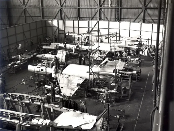 Framed Print : The two Saunders-Roe SR53s during construction Framed Print : The two Saunders-Roe SR53s during construction