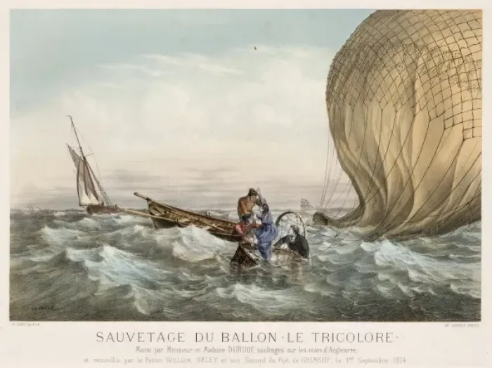 Framed Print : Sauvetage du ballon Le Tricolore Monte par Monsieur et Madam Framed Print : Sauvetage du ballon Le Tricolore Monte par Monsieur et Madam
