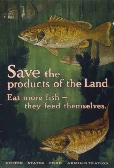Framed Print : Save the products of the land - Eat more fish-they feed them Framed Print : Save the products of the land - Eat more fish-they feed them
