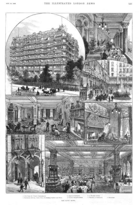 Framed Print : The Savoy Hotel, 1889 Framed Print : The Savoy Hotel, 1889