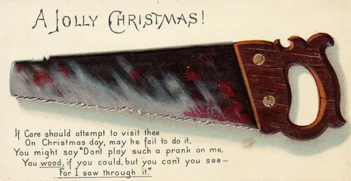Framed Print : A saw on a Christmas card Framed Print : A saw on a Christmas card