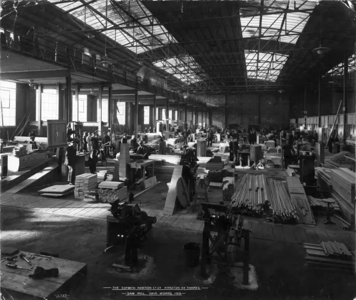 Framed Print : The Saw Mill at the Ham Works of Sopwith Aviation, Kingston Framed Print : The Saw Mill at the Ham Works of Sopwith Aviation, Kingston