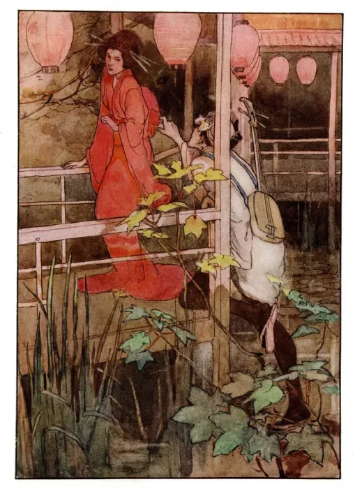 Framed Print : He saw Yum-Yum enter the garden Framed Print : He saw Yum-Yum enter the garden