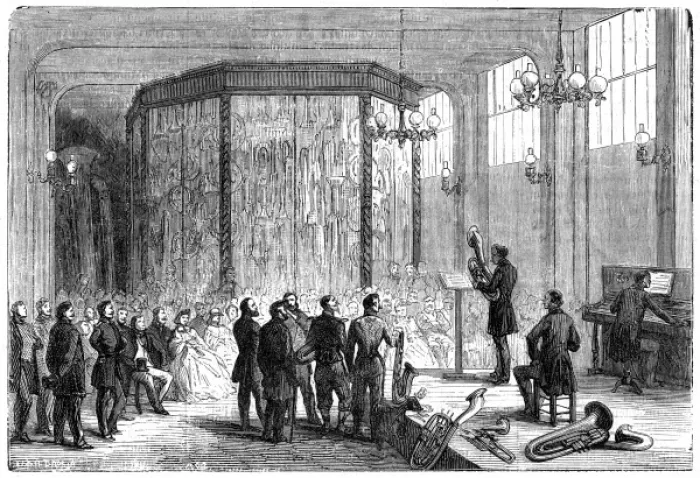 Framed Print : Sax in Showroom 1864 Framed Print : Sax in Showroom 1864
