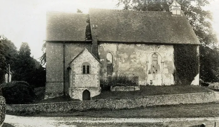 Framed Print : Saxon church at Corhampton, Hampshire, England Framed Print : Saxon church at Corhampton, Hampshire, England