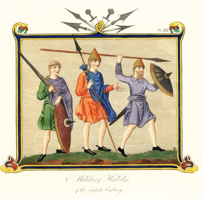 Framed Print : Saxon military habits of the 8th century Framed Print : Saxon military habits of the 8th century
