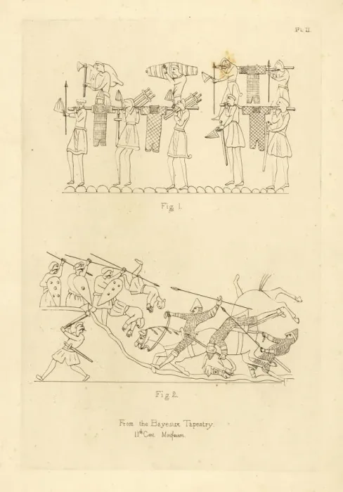 Framed Print : Saxon and Norman military costume from Framed Print : Saxon and Norman military costume from