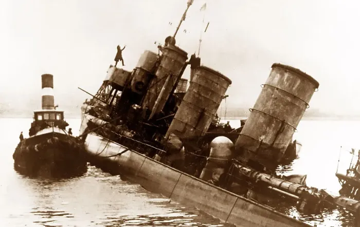 Framed Print : Scapa Flow, Salvaging destroyer G102 Framed Print : Scapa Flow, Salvaging destroyer G102