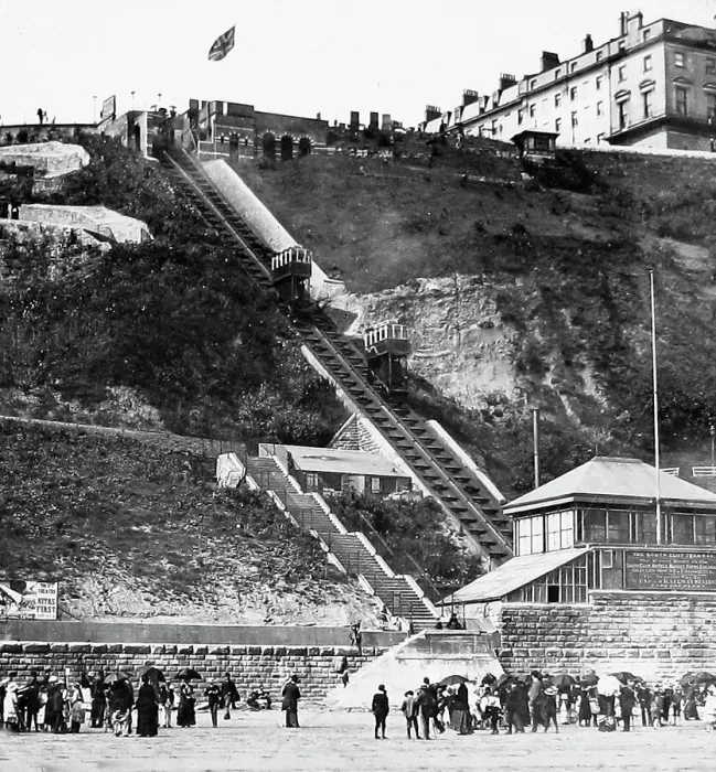 Framed Print : Scarborough Cliff railway Funicular Framed Print : Scarborough Cliff railway Funicular