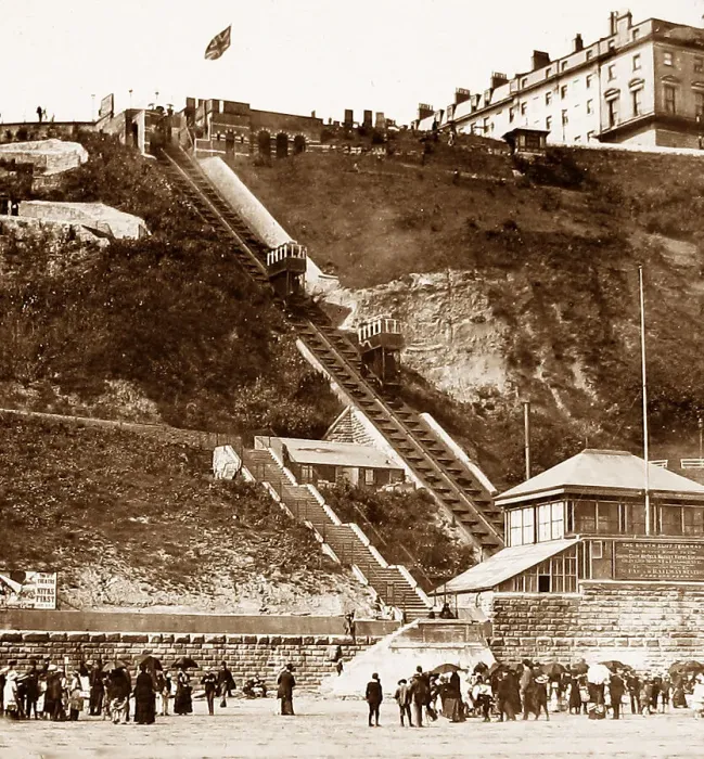 Framed Print : Scarborough Cliff railway Funicular Framed Print : Scarborough Cliff railway Funicular