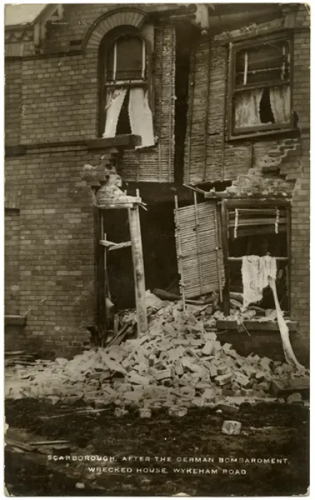 Framed Print : Scarborough house wrecked 1914 Framed Print : Scarborough house wrecked 1914