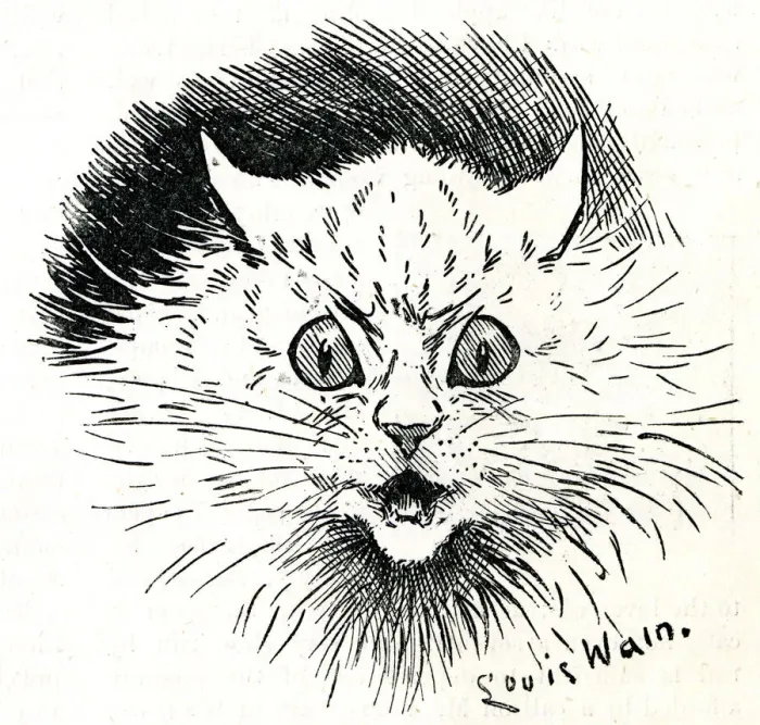 Framed Print : Scarey cat - Mr Louis Wain at Home Framed Print : Scarey cat - Mr Louis Wain at Home
