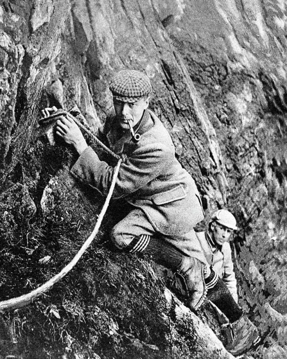 Framed Print : Scawfell Lake District climbers Victorian period Framed Print : Scawfell Lake District climbers Victorian period