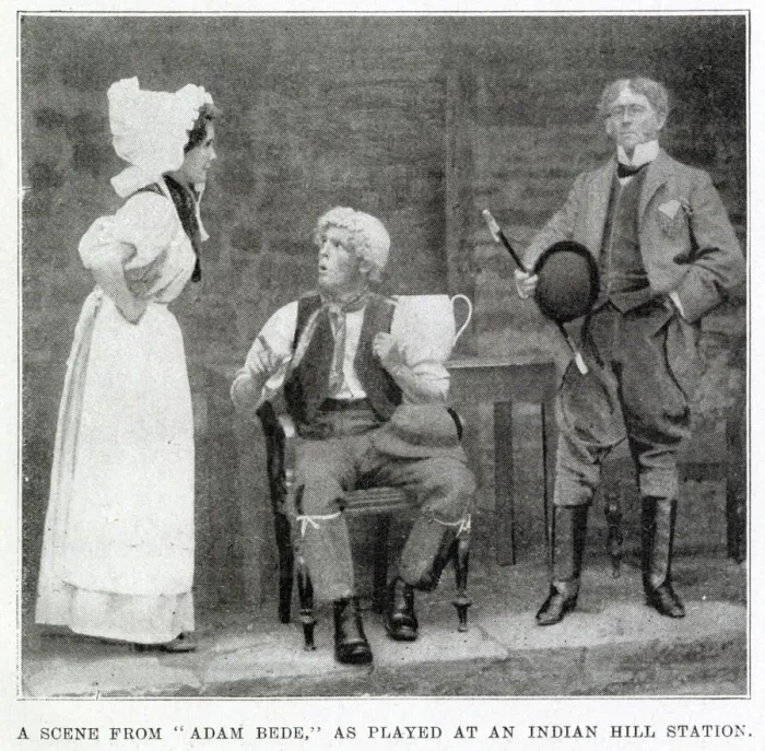 Framed Print : A scene from Adam Bede: as played at an Indian Hill Station. Date: 1898 Framed Print : A scene from Adam Bede: as played at an Indian Hill Station. Date: 1898