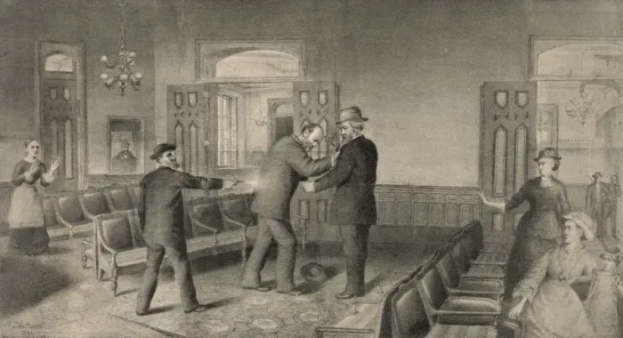 Framed Print : Scene of the assassination of Gen. James A. Garfield, Presid Framed Print : Scene of the assassination of Gen. James A. Garfield, Presid