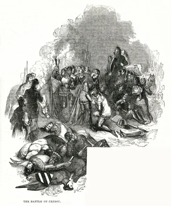 Framed Print : Scene at the Battle of Crecy, Picardy, France Framed Print : Scene at the Battle of Crecy, Picardy, France