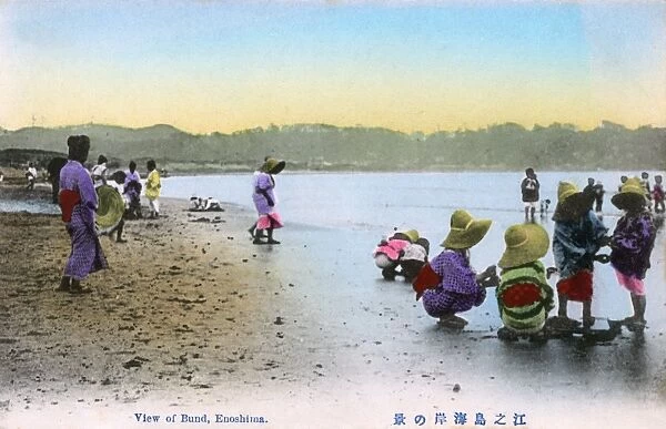 Scene on a beach, Enoshima, Japan