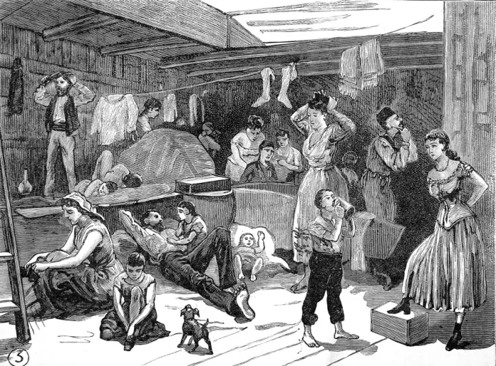 Framed Print : Scene on board the Refugee Ship North Britain, 1882 Framed Print : Scene on board the Refugee Ship North Britain, 1882