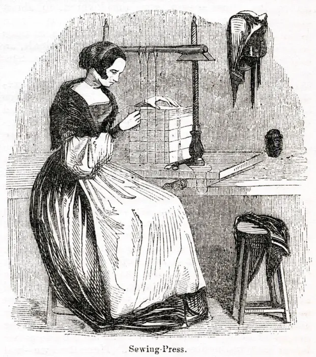 Framed Print : Scene in a bookbinding workshop, City of London Framed Print : Scene in a bookbinding workshop, City of London