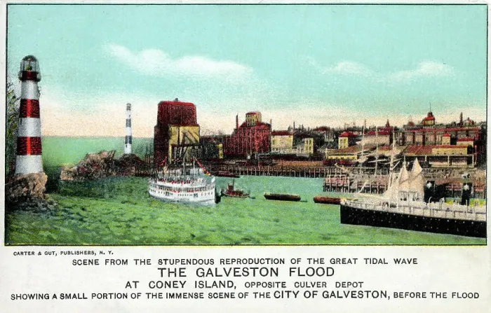 Framed Print : Scene of The City of Galveston at Coney Island Framed Print : Scene of The City of Galveston at Coney Island