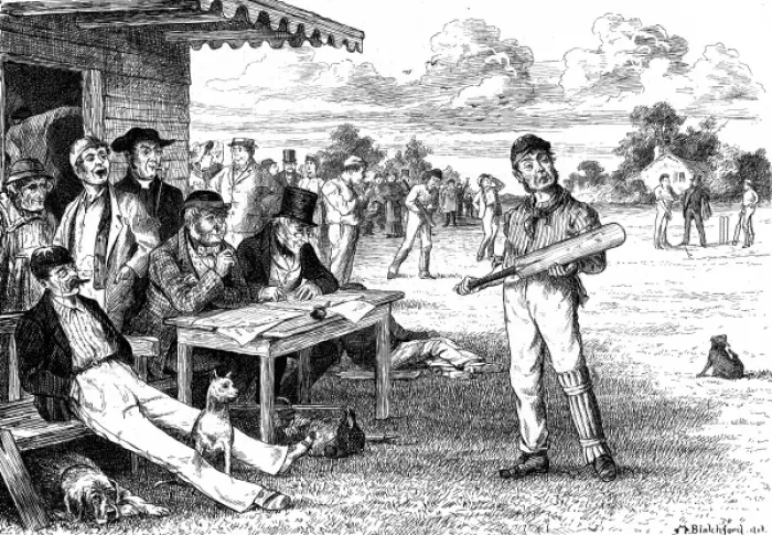 Framed Print : Scene at a County Cricket Match, 1881 Framed Print : Scene at a County Cricket Match, 1881