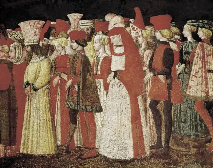 Framed Print : Scene of Court. ca. 1460. Detail of the frontal Framed Print : Scene of Court. ca. 1460. Detail of the frontal