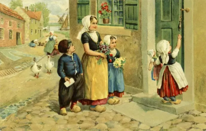 Framed Print : Scene in a Dutch village Framed Print : Scene in a Dutch village