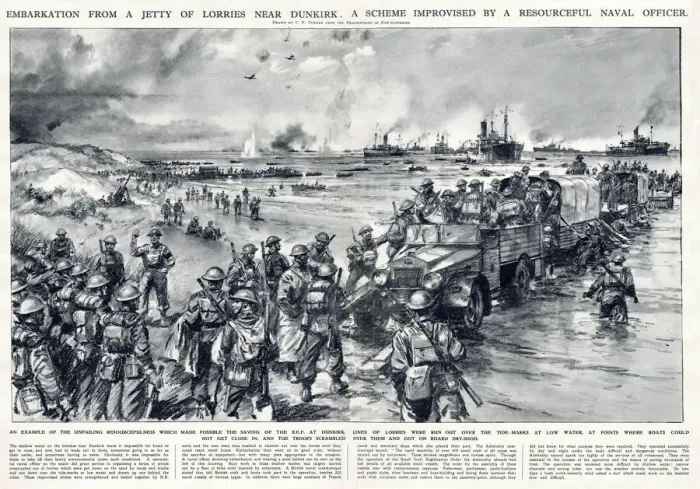 Framed Print : Scene during the evacuation of Dunkirk, WW2 Framed Print : Scene during the evacuation of Dunkirk, WW2