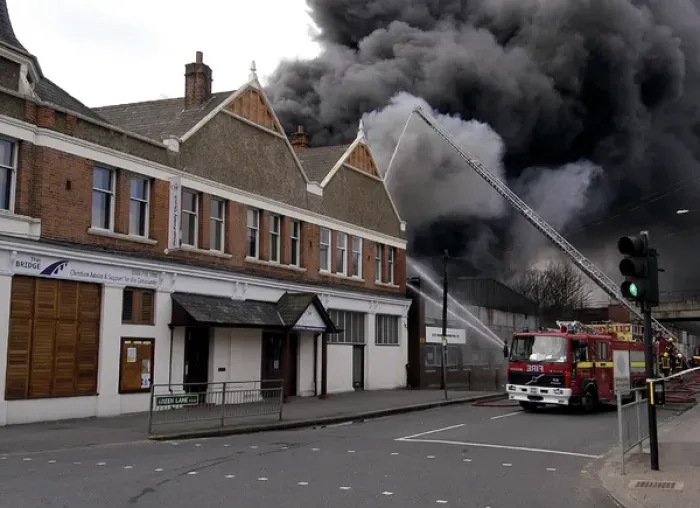 Framed Print : Scene of fire at commercial premises, Penge Framed Print : Scene of fire at commercial premises, Penge