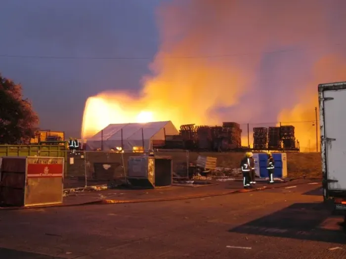 Framed Print : Scene of fire at industrial site in Hayes, West London Framed Print : Scene of fire at industrial site in Hayes, West London