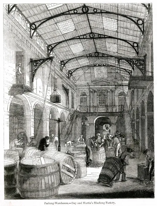 Framed Print : Scene inside a blacking factory, Holborn, London Framed Print : Scene inside a blacking factory, Holborn, London