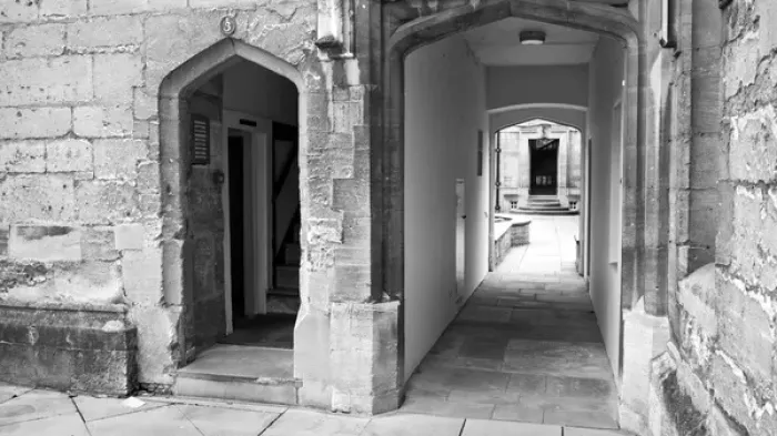 Framed Print : Scene inside University College, Oxford Framed Print : Scene inside University College, Oxford