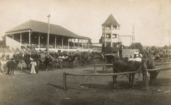 Framed Print : Scene at a major horse racing event, USA Framed Print : Scene at a major horse racing event, USA
